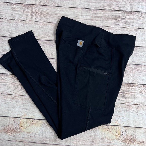 Carhartt Force Utility Leggings Women Size Small Fitted Black Cargo Pockets - Picture 10 of 12